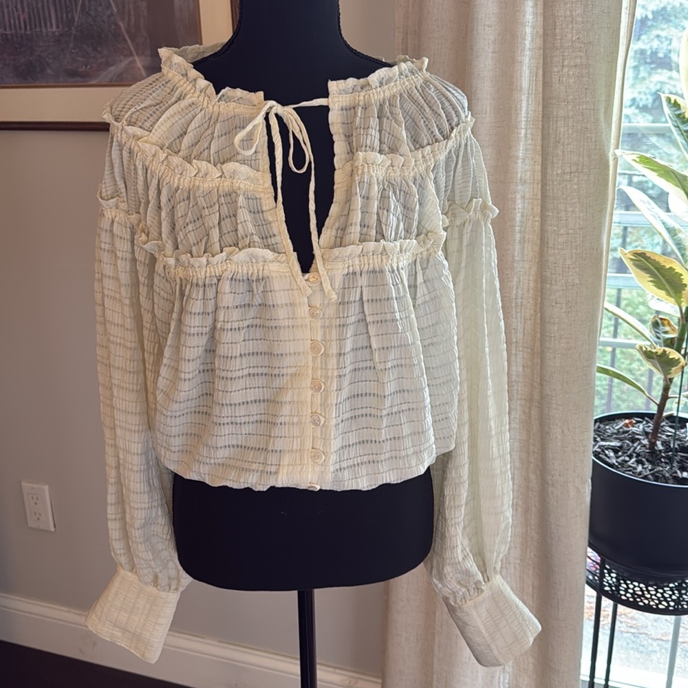 NWT Free People Women's Hailey Blouse - Size Small - Picture 2 of 10